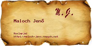 Maloch Jenő névjegykártya